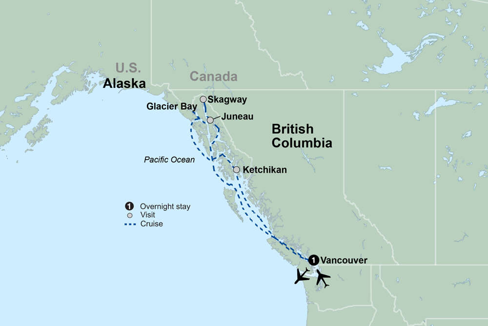 Alaska's Inside Passage Cruise featuring a 7-night Holland America Cruise