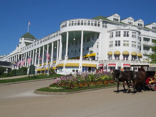 Mackinac Island featuring the Tulip Time Festival