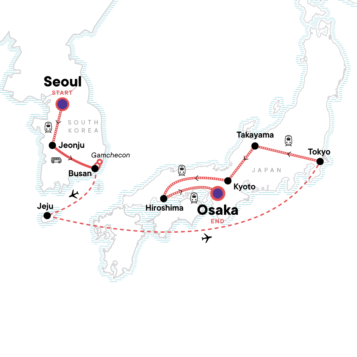 Seoul to Osaka: Beaches & Big Cities