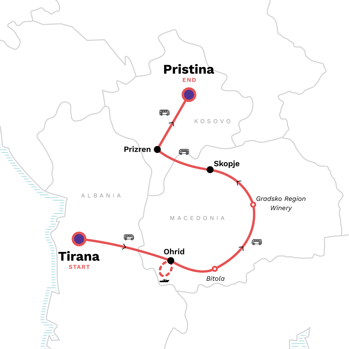 Kosovo & Macedonia Adventure: Tirana to Pristina