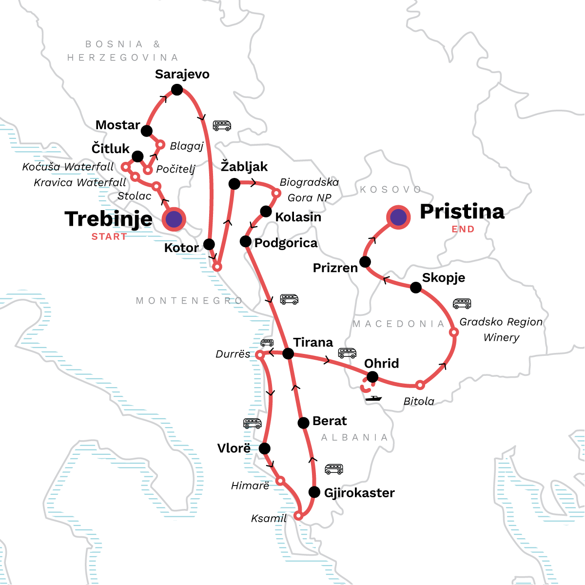 Classic Balkan Adventure:  Trebinje to Pristina
