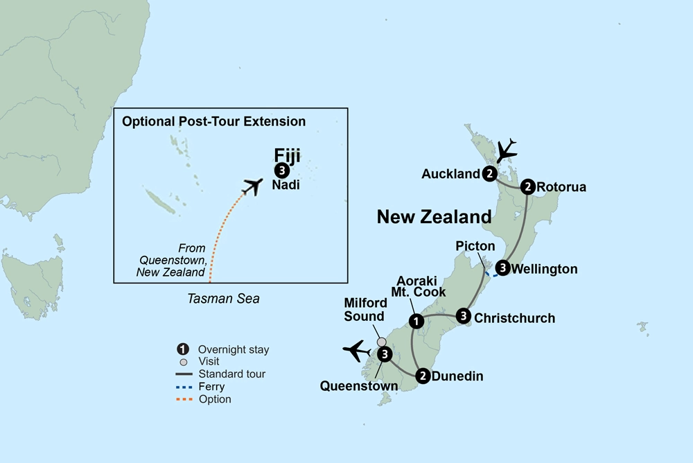 Exploring New Zealand's Wonders featuring the North & South Islands