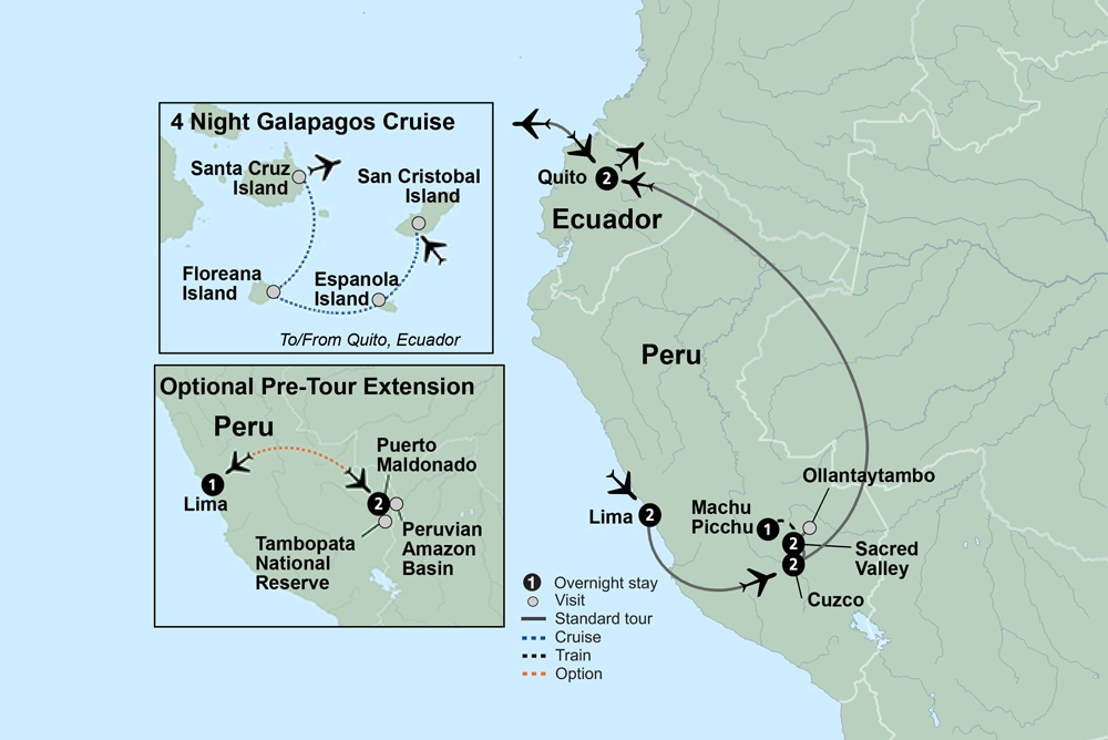 Machu Picchu & Galapagos Wonders featuring a 4-Night Cruise
