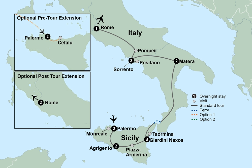 Southern Italy & Sicily featuring Taormina, Matera and the Amalfi Coast