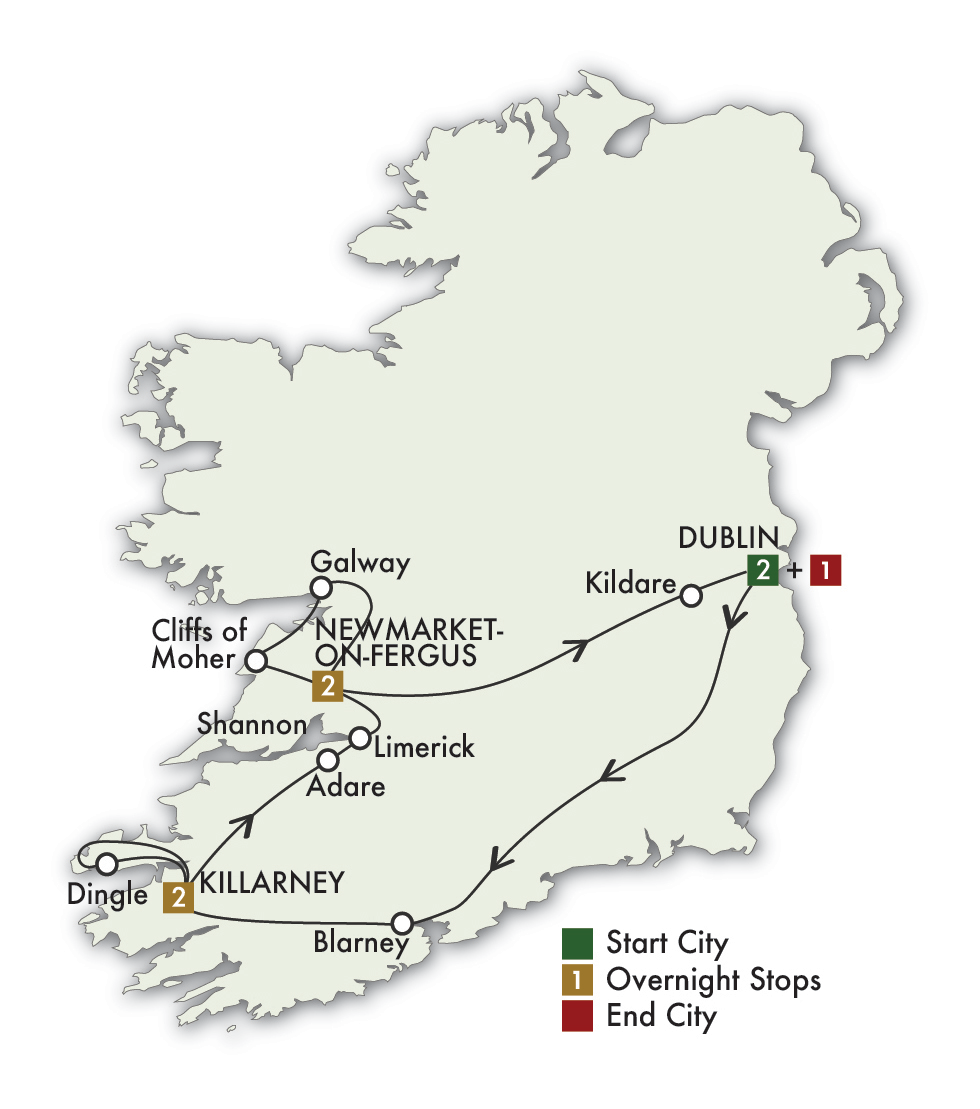2027 Best of Ireland South Self-Drive (Tour A) - 8 Days/7 Nights