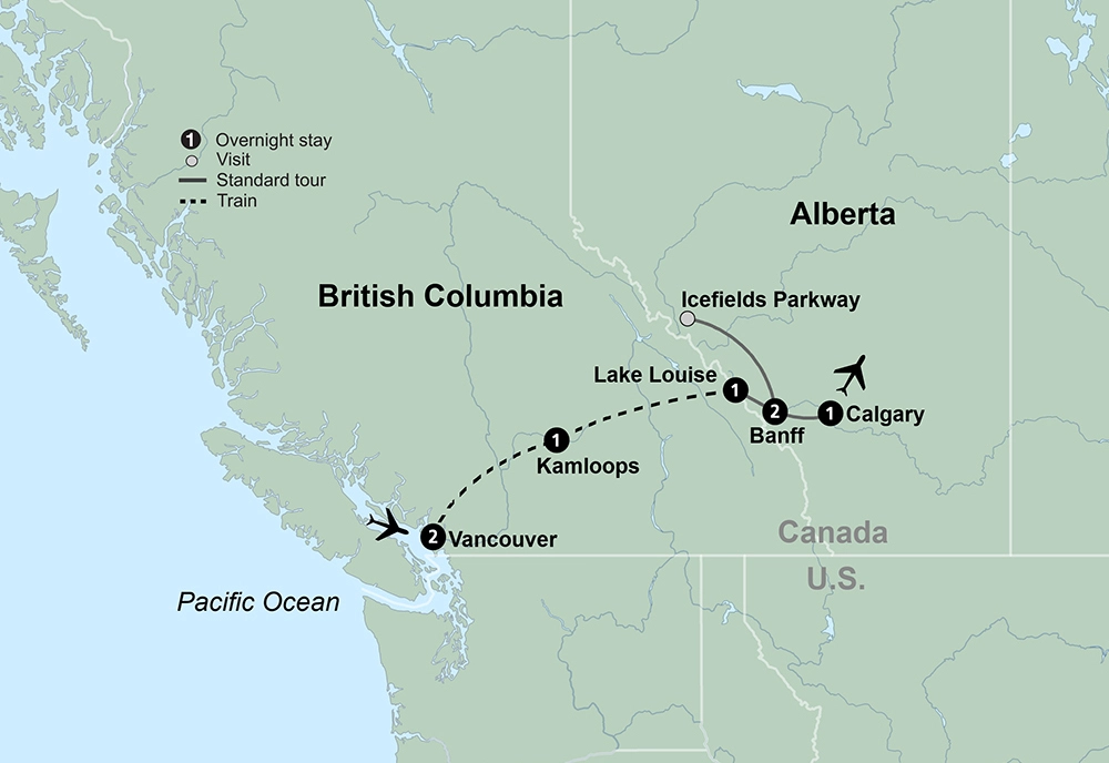 Canadian Rockies featuring Rocky Mountaineer Westbound